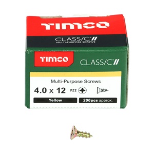 Timco Classic Multi-Purpose Screws 4 x 12mm 200 Box