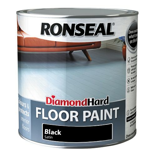 Ronseal Diamond Hard Floor Paint Black 2.5L Handy Cabin