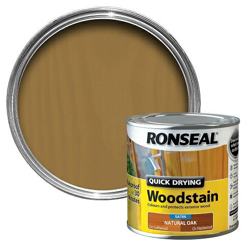 Ronseal Wood Stain Natural Oak Satin 250ml Handy Cabin
